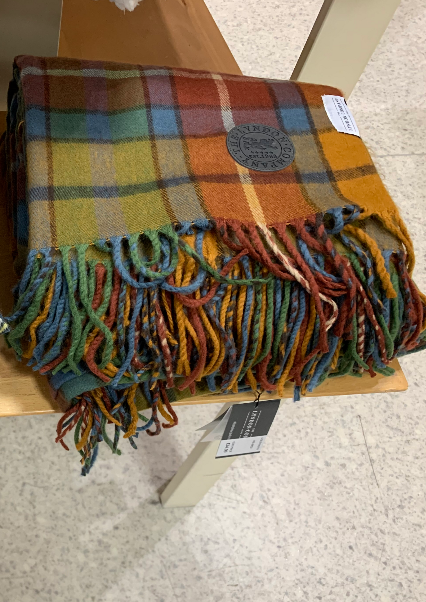 Autumn tartan throw blanket