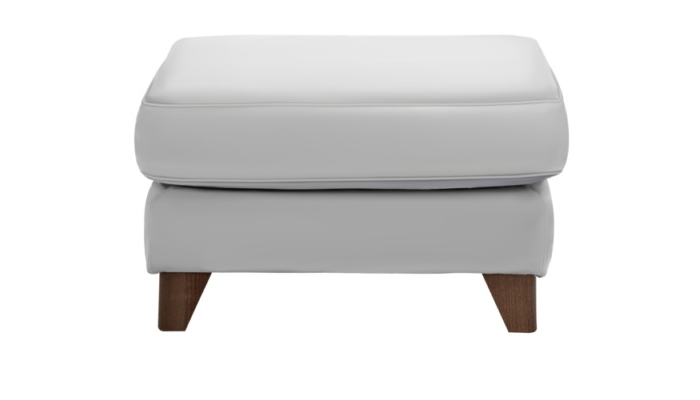 White clearance leather footstools